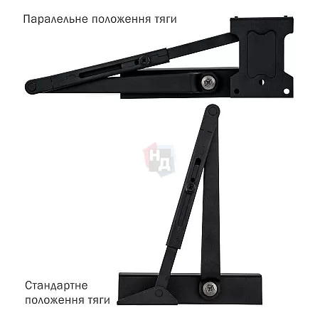 Доводчик дверной накладной RYOBI LIM D-1200 EN2/3/4 BLACK черный универсальная тяга (80кг)