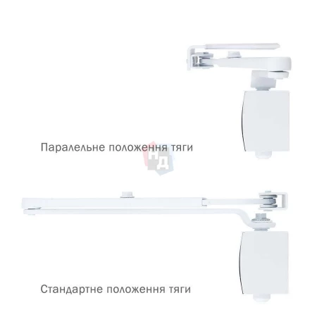 Доводчик дверной накладной RYOBI LIM D-1200 EN2/3/4 WHITE белый универсальная тяга (80кг)