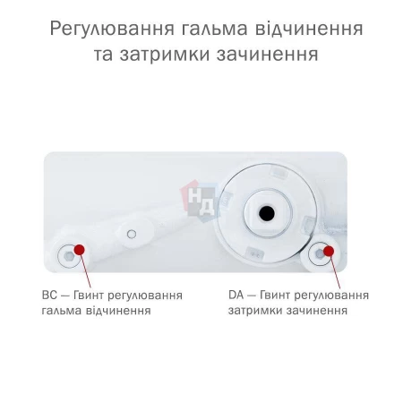 Доводчик дверной накладной RYOBI D-4550 EN2-7+ WHITE белый универсальная тяга (200кг)