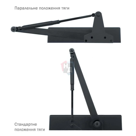 Доводчик дверной накладной RYOBI D-2550 EN1-4 BC GREY_ANTHRACITE серый универсальная тяга (80кг)