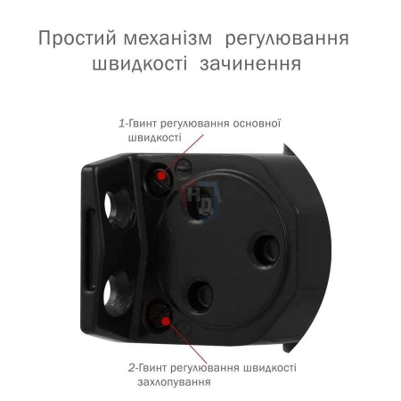 Доводчик дверной накладной RYOBI D-2550 EN1-4 BC BLACK черный универсальная тяга (80кг)