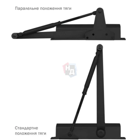 Доводчик дверной накладной RYOBI D-2005V EN3/4/5 BC BLACK черный универсальная тяга (100кг)