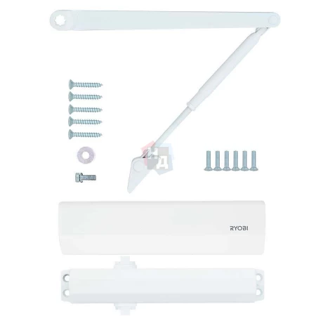 Доводчик дверной накладной RYOBI D-2055V EN3/4/5 BC GLOSSY_WHITE белый стандартная тяга (100кг)