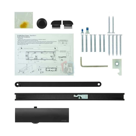 Доводчик дверной накладной RYOBI LIM DS-2200T EN1-3 BC BLACK черный скользящая тяга (60кг)