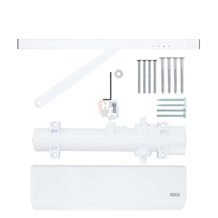Доводчик дверной накладной RYOBI DS-4550 EN4 WHITE белый скользящая тяга (80кг)