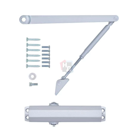 Доводчик дверной накладной RYOBI D-1504 EN2/3/4 SILVER хром стандартная тяга (80кг)