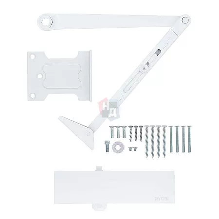 Доводчик дверной накладной RYOBI LIM D-1200 EN2/3/4 BC WHITE белый универсальная тяга (80кг)