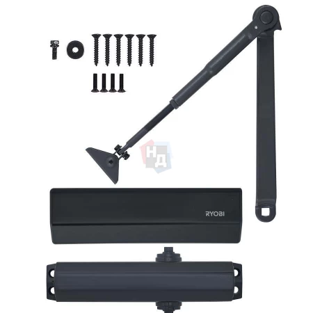 Доводчик дверной накладной RYOBI DS-1554 EN2/3/4 GREY_ANTHRACITE серый стандартная тяга (80кг)