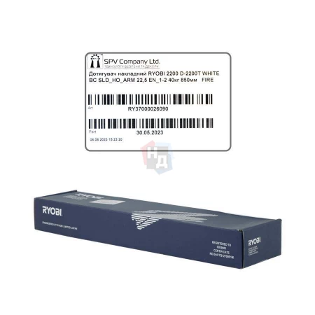 Доводчик дверной накладной RYOBI LIM DS-2200T EN1-3 BC WHITE белый скользящая тяга (60кг)