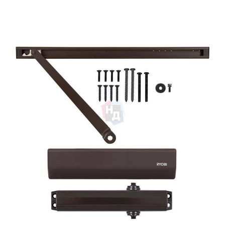 Доводчик дверной накладной RYOBI D-2550 EN1-2 BC DARK_BRONZE коричневый скользящая тяга (45кг)