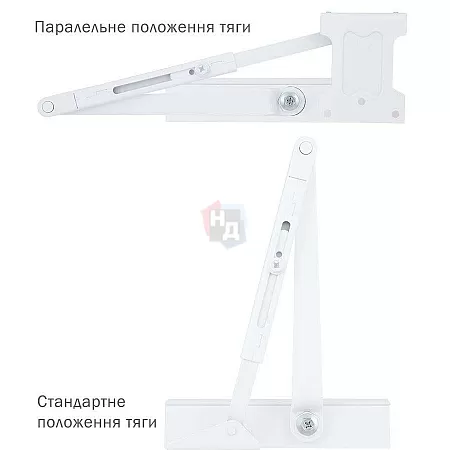 Доводчик дверной накладной RYOBI LIM D-1200 EN2/3/4 BC WHITE белый универсальная тяга (80кг)