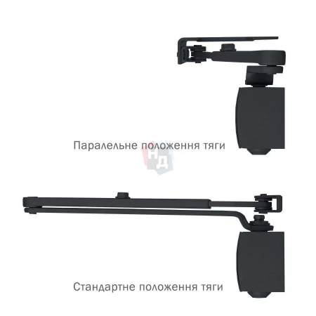 Доводчик дверной накладной RYOBI LIM D-1200 EN2/3/4 GREY_ANTHRACITE серый универсальная тяга (80кг)
