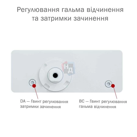 Доводчик дверной накладной RYOBI DS-3550 EN2-5 WHITE белый стандартная тяга (100кг)