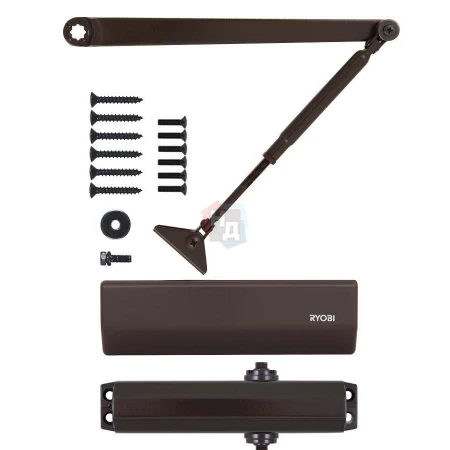 Доводчик дверной накладной RYOBI D-1554 EN2/3/4 DARK_BRONZE коричневый стандартная тяга (80кг)