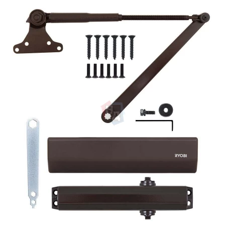 Доводчик дверной накладной RYOBI DS-2550 EN1-3 BC DARK_BRONZE коричневый параллельная тяга (60кг)