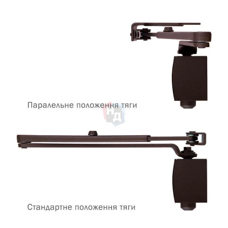 Доводчик дверной накладной RYOBI LIM D-1200 EN2/3/4 DARK_BRONZE коричневый универсальная тяга (80кг)