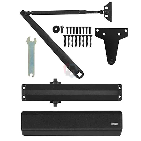 Доводчик дверной накладной RYOBI D-3550 EN2-5 BLACK черный универсальная тяга (100кг)