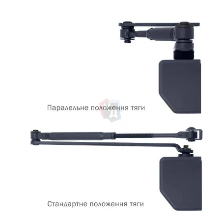 Доводчик дверной накладной RYOBI D-2550 EN1-4 BC GREY_ANTHRACITE серый универсальная тяга (80кг)
