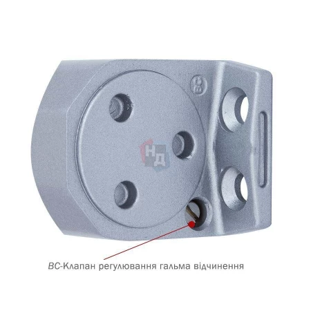 Доводчик дверной накладной RYOBI DS-2050T EN3 BC SILVER хром скользящая тяга (60кг)