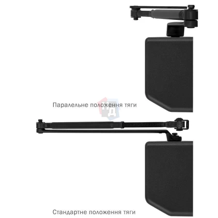 Доводчик дверной накладной RYOBI D-4550 EN2-7+ BLACK черный универсальная тяга (200кг)
