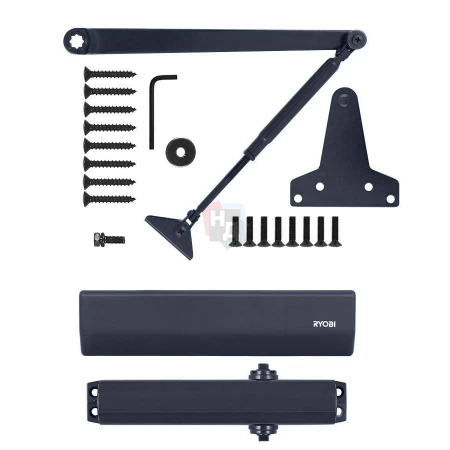 Доводчик дверной накладной RYOBI D-2550 EN1-4 BC GREY_ANTHRACITE серый универсальная тяга (80кг)