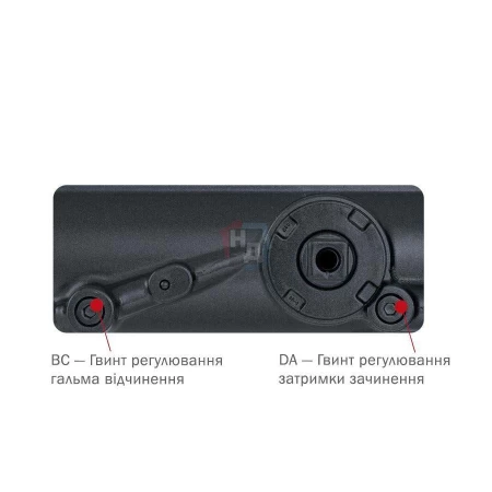 Доводчик дверной накладной RYOBI DS-4550 EN2-7+ GREY_ANTHRACITE серый параллельная тяга (200кг)