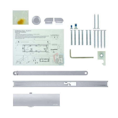 Доводчик дверной накладной RYOBI LIM DS-2200T EN1-3 BC SILVER хром скользящая тяга (60кг)