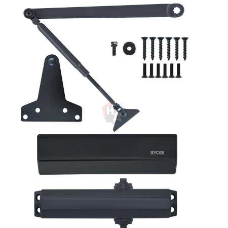 Доводчик дверной накладной RYOBI D-1554 EN2/3/4 GREY_ANTHRACITE серый универсальная тяга (80кг)