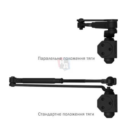 Доводчик дверной накладной RYOBI D-2005V EN3/4/5 BC BLACK черный универсальная тяга (100кг)