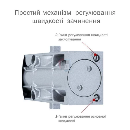 Доводчик дверной накладной RYOBI LIM D-1200 EN2/3/4 SILVER хром стандартная тяга (80кг)