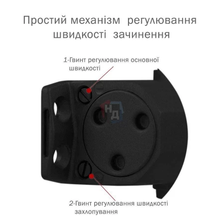 Доводчик дверной накладной RYOBI D-2005V EN3/4/5 BC BLACK черный универсальная тяга (100кг)