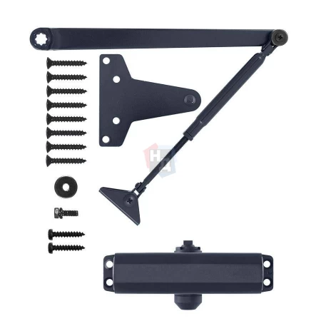 Доводчик дверной накладной RYOBI 8803 EN2/3 GREY_ANTHRACITE серый универсальная тяга (65кг)