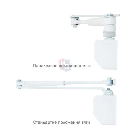 Доводчик дверной накладной RYOBI D-1554 EN2/3/4 GLOSSY_WHITE белый универсальная тяга (80кг)