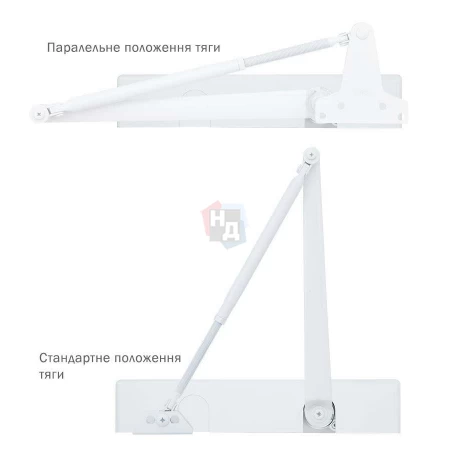 Доводчик дверной накладной RYOBI D-4550 EN2-7+ WHITE белый универсальная тяга (200кг)
