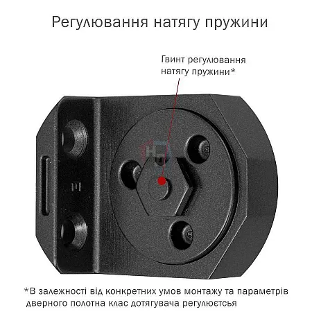 Доводчик дверной накладной RYOBI D-3550 EN2-5 BLACK черный универсальная тяга (100кг)