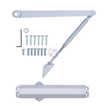 Доводчик дверной накладной RYOBI D-2005V EN3/4/5 BC SILVER хром стандартная тяга (100кг)