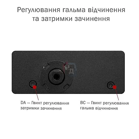 Доводчик дверной накладной RYOBI D-3550 EN2-5 BLACK черный универсальная тяга (100кг)
