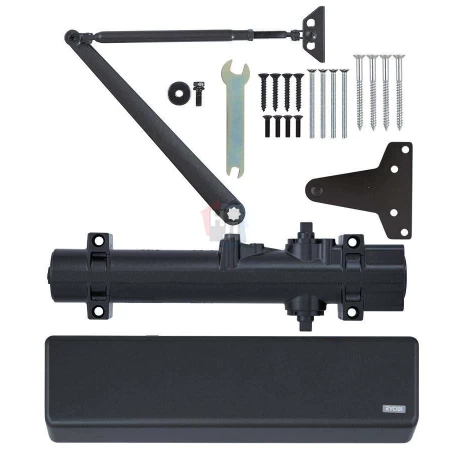 Доводчик дверной накладной RYOBI D-4550 EN2-7+ GREY_ANTHRACITE серый универсальная тяга (200кг)