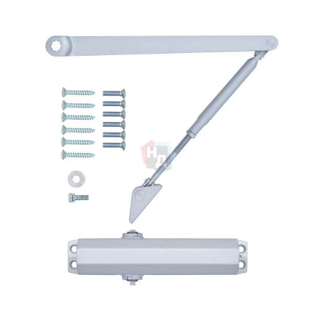Доводчик дверной накладной RYOBI D-1554 EN2/3/4 SILVER хром стандартная тяга (80кг)