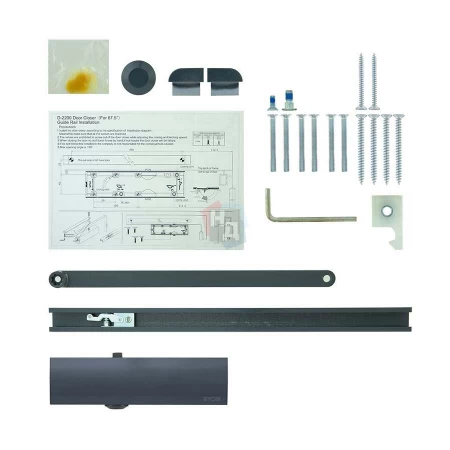 Доводчик дверной накладной RYOBI LIM DS-2200T EN1-3 BC GREY_ANTHRACITE серый скользящая тяга (60кг)