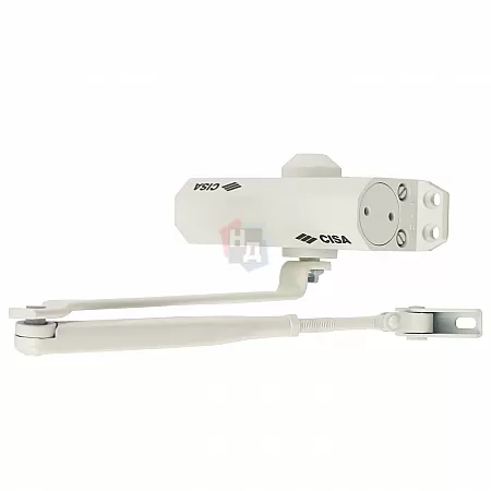 Доводчик дверной CISA 60460/60470.03.0.45 STD белый EN2-4 (80кг)