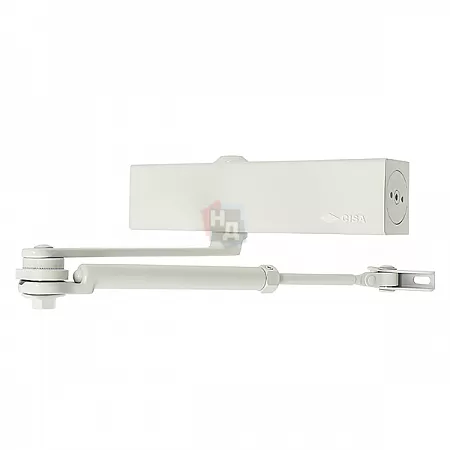 Доводчик дверной CISA C1611.05.0.45 Professional Plus2 BC STD HO с фиксацией белый EN2-6 (120кг)