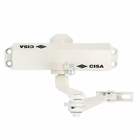Доводчик дверной CISA 60461.03.0.45 STD HO с фиксацией белый EN2-4 (80кг)