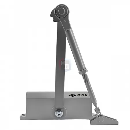 Доводчик дверной CISA 60461.03.0.97 STD HO с фиксацией серый EN2-4 (80кг)