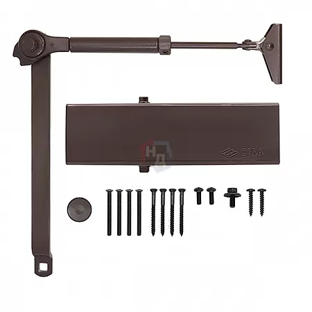 Доводчик дверной CISA C1511.03.0.88 Professional Plus2 STD HO с фиксацией коричневый EN2-4 (80кг)