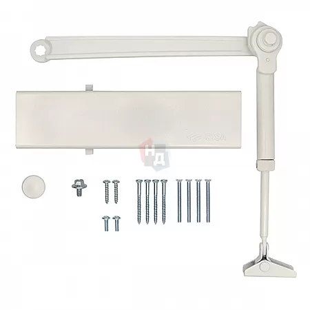 Доводчик дверной CISA C1611.03.0.45 Professional Plus2 BC STD HO с фиксацией белый EN2-4 (80кг)