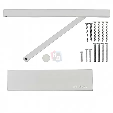 Доводчик дверной CISA D5210.03.0.45 BC SLD HO с фиксацией белый EN1-4 (80кг)