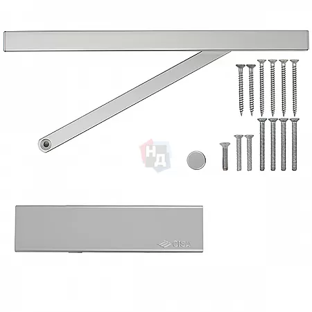 Доводчик дверной CISA D5210.03.0.97 BC SLD HO с фиксацией серый EN1-4 (80кг)