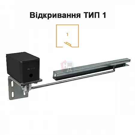 Доводчик калиточный  CISA C1310.11.1 с фиксацией черный EN5 (55кг)