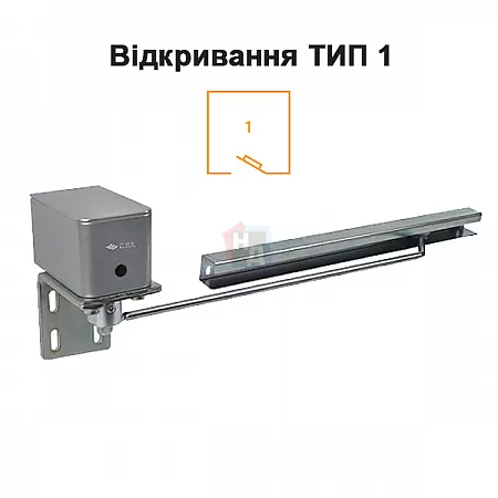 Доводчик калиточный  CISA C1310.11.1.97 с фиксацией серый EN5 (55кг)